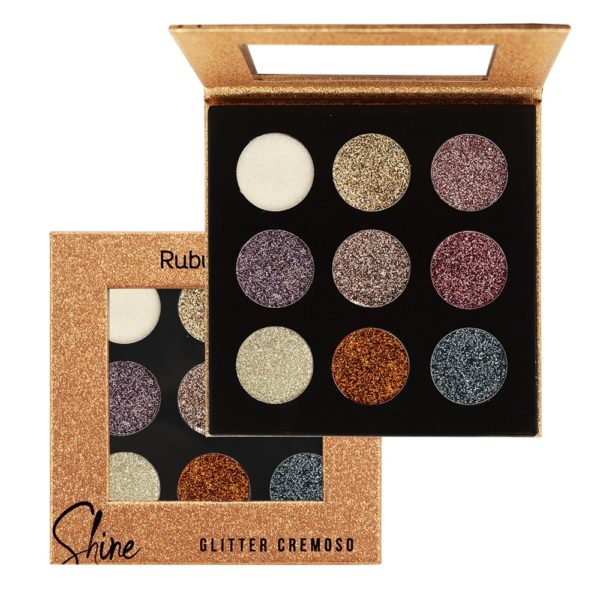 paleta de sombra shine glitter cremoso ruby rose