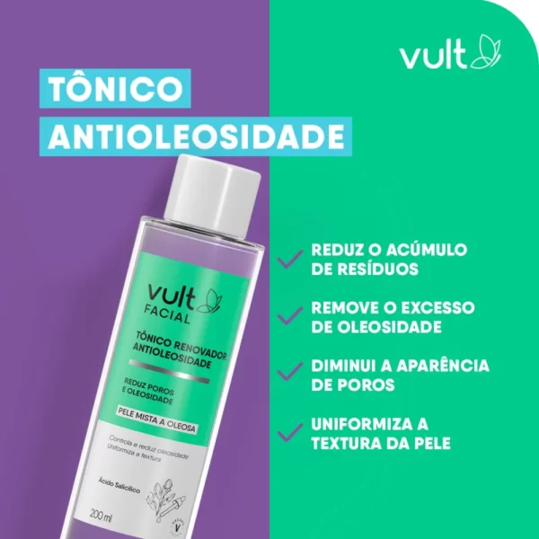 tonico renovador facial antioleosidade vult