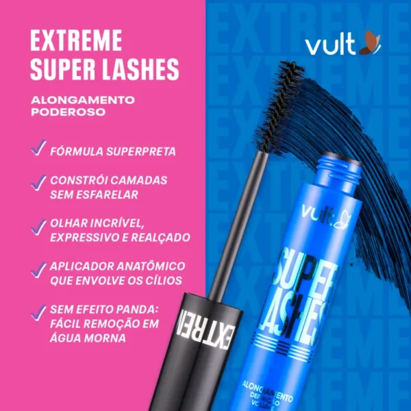 mascara de cilios extreme super lashes 10g vult